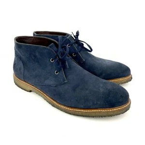 Blue Leather Lace Up Oxfords US 10.5 Dress Shoes The Men's Store Bloomingdale's - Picture 1 of 9