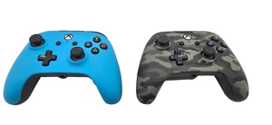LOT OF 2 Power A Xbox One Controllers, Camo & blue WORKS - Picture 1 of 6