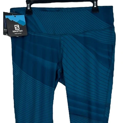 NEW Salomon Womens 2XL Comet Tech Leg Leggings Hike Run Celestial Blue - Image 1 of 4
