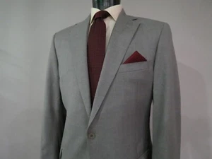 Coppley Hand tailored Loro Piana Italy super 120's shark skin gray suit 44 R - Picture 1 of 18