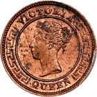 1901 Ceylon 1/4 Cent, PCGS MS 63 RB, Red-Brown, Sri Lanka