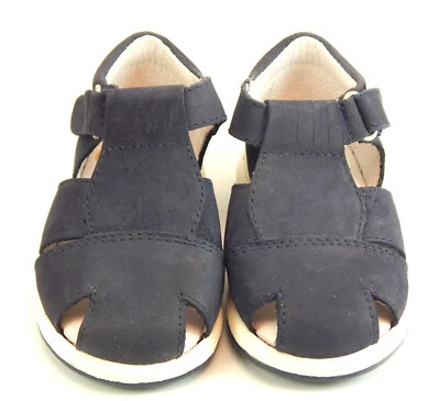DE OSU -FARO -Spain -Baby Boys Girls Navy Blue Leather Sandals -European -Sz 4.5 - Image 1 of 4