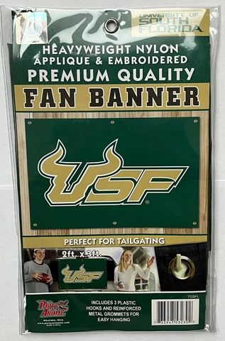 USF Bulls 2' x 3' Banner Premium Heavyweight Appliqued Embroidered South Florida Cover