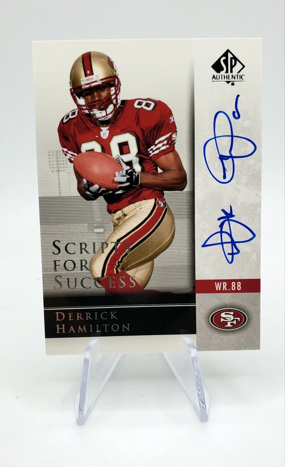 2004 SS-DH UD SP Authentic Scripts for success Derrick Hamilton	SF 49ers Auto - Image 1 of 2