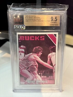BRIAN WINTERS 1975-76 TOPPS #143 1989 NYC TOPPS ARCHIVE AUCTION PROOF BGS 9.5 - Image 1 of 2