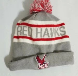 Sombrero de invierno MSU Red Hawks gris Gret rojo New Era - Imagen 1 de 2