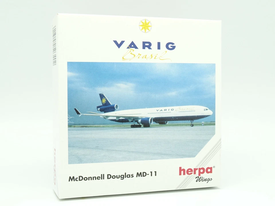 Herpa Aereo Airlines 1/500 - Mcdonnell Douglas MD-11 Varig Brasil - Immagine 1 di 1