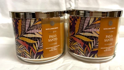 Bath & Body Works (2) PALO SANTO 3 Wick Jar Candles 14.5 oz  - Image 1 of 3