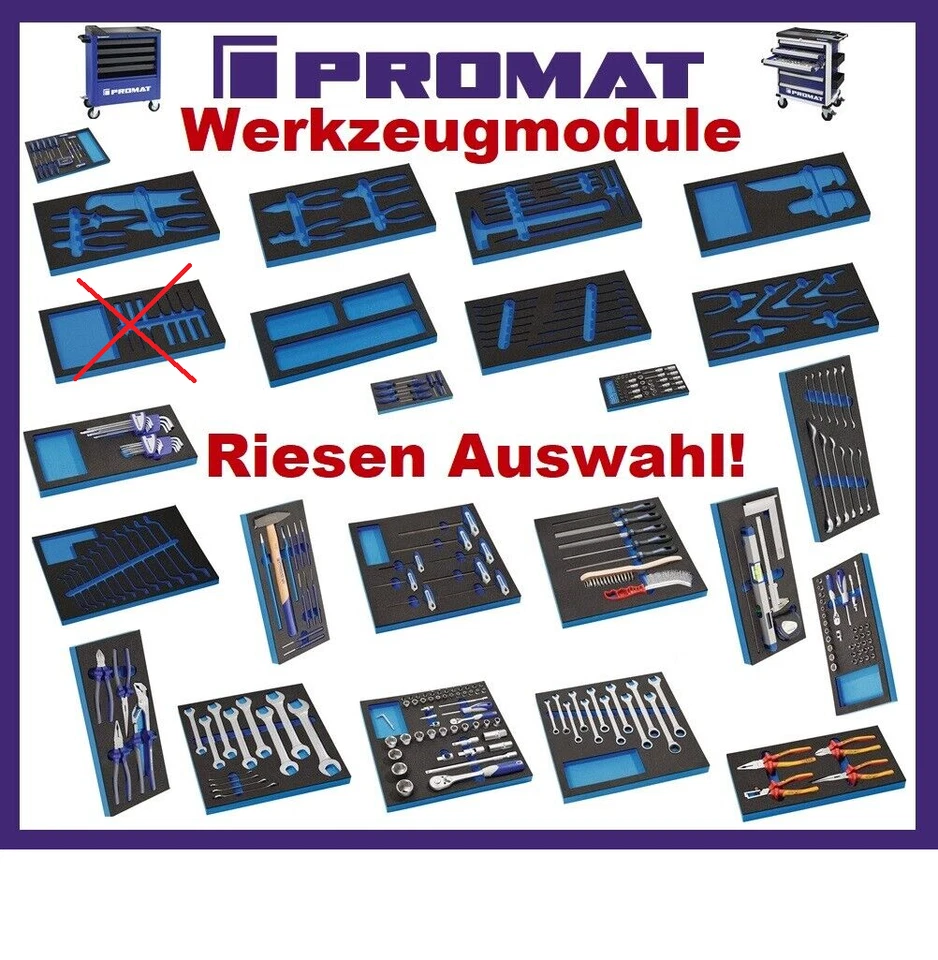Riesige PROMAT Werkzeugmodul Auswahl für Werkzeugwagen Werkstatt bestückt / leer