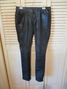 Decree Women's 9 Junior Two Tone Gray to Dk Navy LEATHER LIKE Super Skinny Jeans - Bild 1 von 8