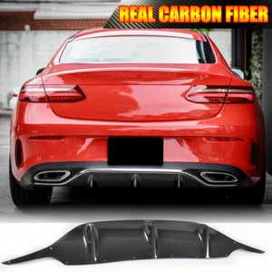 For Benz C238 E400 E500 17-18 REAL CARBON Rear Bumper Diffuser Lip Chin Spoiler - Bild 1 von 16