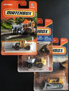 Matchbox Construction Vehicles - Set of 3 (Forklift, Dump Truck & Bulldozer) - Picture 1 of 8