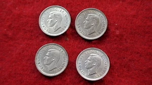 GREAT BRITAIN 1937, 1938, 1939, & 1941 *** 3 Pence,  .500 SILVER ;  KM#848 - Picture 1 of 5