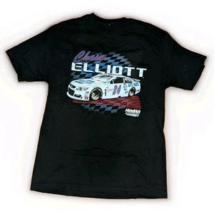 T-shirt Chase Elliott 2017 Darlington Throwback grande L NASCAR nera rara 2 lati - Foto 1 di 3