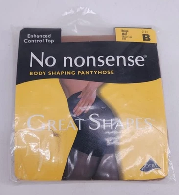 Pantimedias modeladoras corporales No Nonsense control mejorado top talla B beige niebla transparente Foto 1 de 2