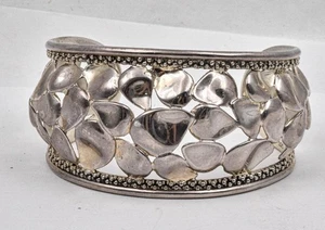 New Unworn Modernist Michael Dawkins Sterling Silver WIDE Cuff Bracelet 7.7" L - Picture 1 of 7