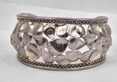 New Unworn Modernist Michael Dawkins Sterling Silver WIDE Cuff Bracelet 7.7" L - Image 1 of 4