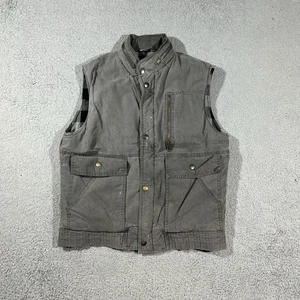 Vintage Private Club Men's Gray Hunting Vest Size Small Flannel Lining - Picture 1 of 8