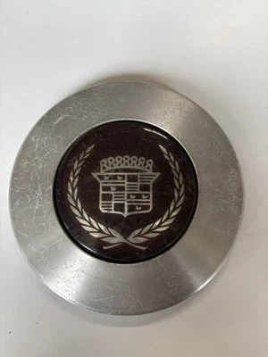 1989 - 1991 Cadillac Seville Machined With Red center wheel center cap Used OEM - Image 1 of 2