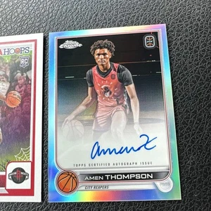 2022-23 Topps Chrome OTE Amen Thompson Auto on card Refractor Houston Rockets RC - Picture 1 of 23