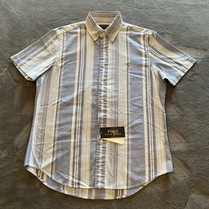 NWT Polo Ralph Lauren Button Up T-Shirt Men’s Small Vertical Stripes Multicolor - Picture 1 of 12