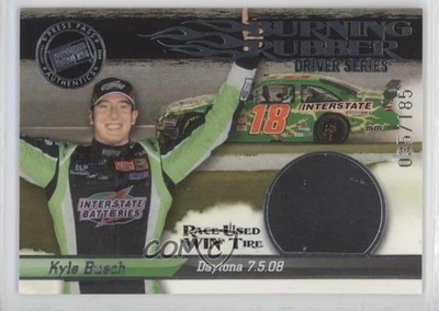 2009 Press Pass Burning Rubber Race-Used Tire Silver Driver Series Kyle Busch - Image 1 of 2