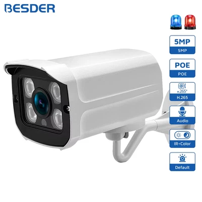 BESDER 4K 8MP H.265 5MP 3MP HD Outdoor IP Camera 48V PoE 1080P IP66 Waterproof V - Image 1 of 4