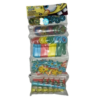 SpongeBob SUPER MEGA MIX PARTY FAVORS 100 PIECES PIÑATA FILLER TOY GAMES 2011 - Image 1 of 3