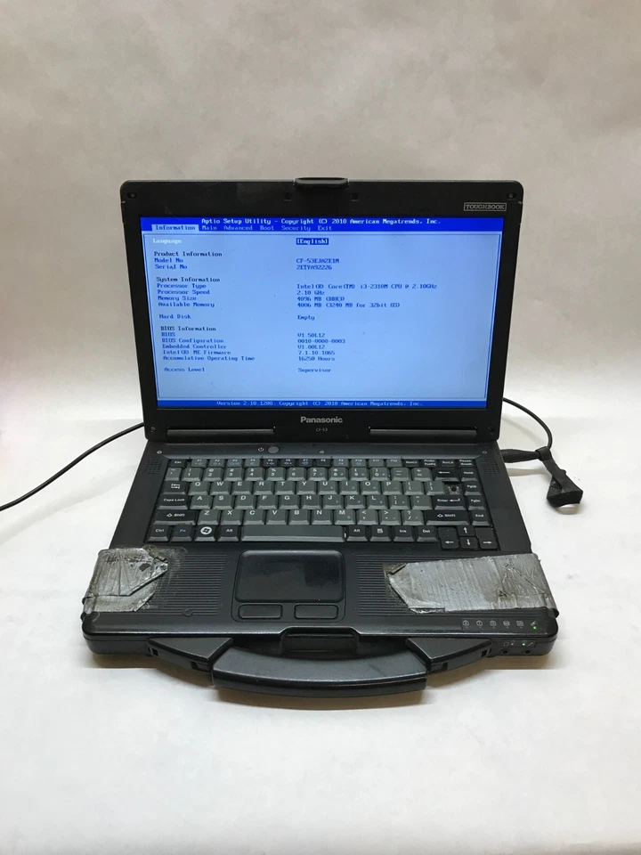 Pansonic ToughBook CF-53 14" Intel i3-2310M 4GB RAM NO HDD/OS For Parts AS IS DW - Image 1 of 4