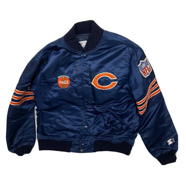 Chaqueta Proline Rara De Colección Chicago Bears Starter Talla Juvenil L Satén Coca Cola Foto 1 de 4