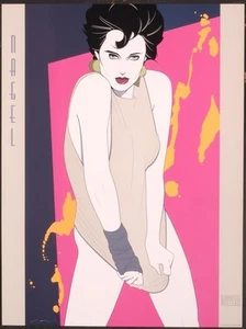 Patrick Nagel ORANGE SPLATTER Art Paint Splash Rare Lithograph Out of Print New  - Picture 1 of 1