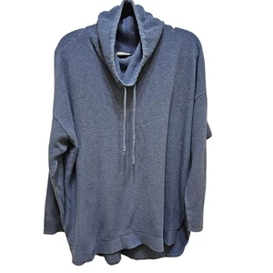 Pure Jill Cowl Neck Pullover Knit Drawstring Tunic Top Blue Women's XL - Picture 1 of 8