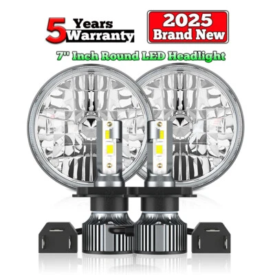 Par de faros LED redondos de 7 pulgadas para Ford F100 F150 F250 1969-78 haz alto/bajo Foto 1 de 4