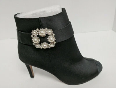 J. Renee Pranati Open Toe Booties, Black, Women's 8 Wide - Image 1 of 4