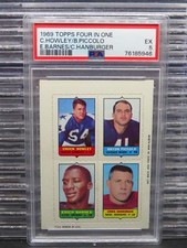 1969 Topps Four in One Chuck Howley Bryon Piccolo Erich Barnes Hanburger PSA 5