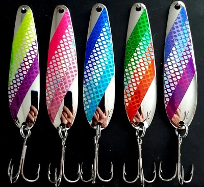 (5) Cucharas de aleteo suave de 3 1/4" NÍQUEL .018 Walleye Candy FEST1 Foto 1 de 3