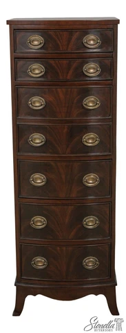 L58823EC: NIAGARA FURNITURE Mahogany Bow Front Lingerie Chest w. Desk Cover