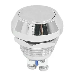 5 piezas Interruptor de botón pulsador de metal momentáneo de 12 mm antivándalo techo plano para caja mods - Imagen 1 de 1