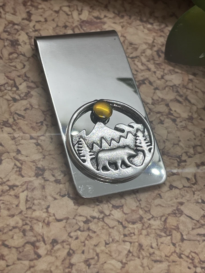 Bear Money Clip Stainless Steel Quality Wedding Party Gift Brown Black Wedding Foto 1 de 4