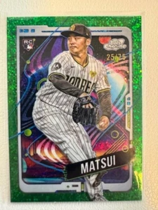 2024 Topps cromo cósmico Yuki Matsui refractor de polvo espacial verde RC/75 #133 - Imagen 1 de 2