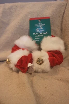 Kurt S Adler Red Velvet and Faux Fur Christmas Dog Collar Size M medium NWT  - Image 1 of 4