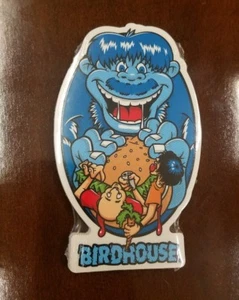 Rare Vintage Birdhouse Skateboard Sticker blue cannibal gorilla burger Hookups - Picture 1 of 2