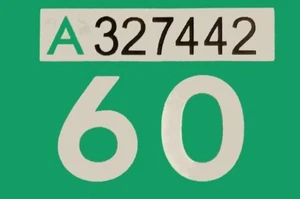 Washington 1960 Tab Tag Reg. Calcomanía para matrícula - para coche - verde/cromo - nueva - Imagen 1 de 2