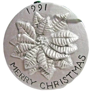 SEBASTIAN MINIATURE SML-602C Poinsettia Blossom Shop (Silver) Ornament 5960 - Picture 1 of 3