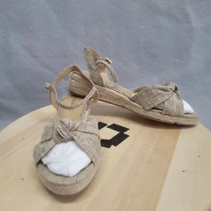 Talbots Womens Beige Round Toe Ankle Strap Wedge Espadrille Sandals Size US 8.5 - Picture 1 of 12