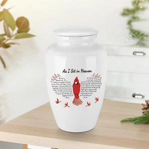 10 Inches Cremation Urns for Human Ashes Ceramic Keepsake Urn Cardinal Urns for - Picture 1 of 7