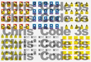 Code 3 HGV Rear Detail Adhesive Vinyl Decals to fit 1/76 trailers - 120pk - Picture 1 of 1