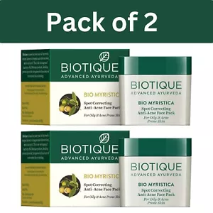 Biotique Myristica Acne Control Spot Correction Face Pack For Oily Acne Skin 20g - Picture 1 of 7