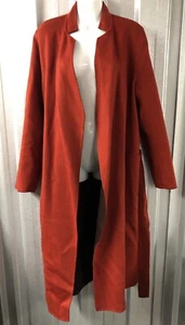 Jaeger Belted 100% Wool Reversible Coat Medium Burnt Orange Brown £325 - Picture 1 of 16