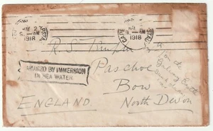 1918 CAPE TOWN S AFRICA NAVE GALWAY CASTELLO 'DANNEGGIATO DA IMMERSIONE IN ACQUA DI MARE' - Foto 1 di 2